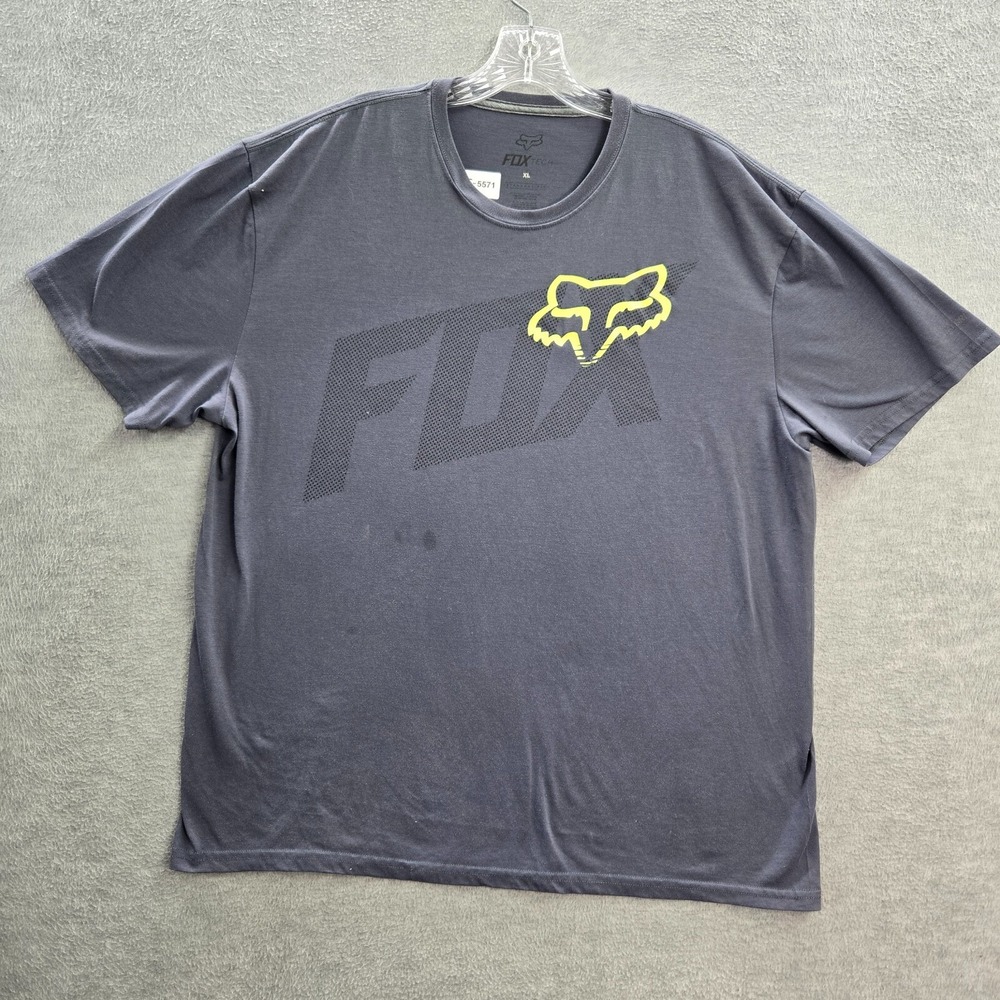 Fox Tech Men Shirt XL Gray Tru Dri Standard Fit Graphic Short Sleeve READ
